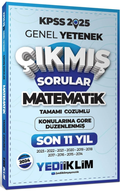 2025 KPSS Genel Yetenek Lisans Matematik Konularına Göre Tamamı Çözümlü Son 11 Yıl Çıkmış Sorular Yediiklim Yayınları Zeta Fotokopi
